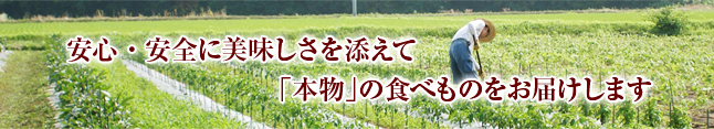 安心・安全に美味しさを添えて、「本物」の食べ物をおとどけします
